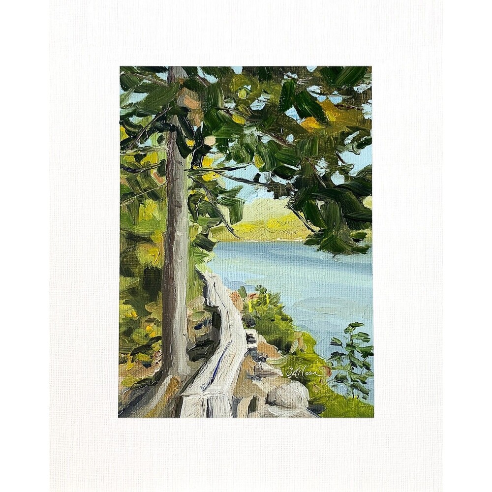 8x10 Maine Original Oil Painting Acadia Landscape Jordan Pond New England Signed